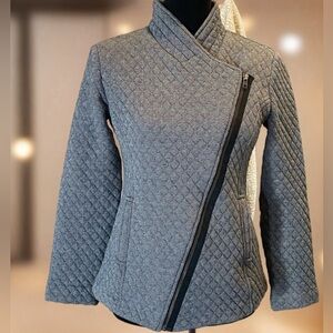 Cabi Quilted Herringbone Asymmetrical Zip Moto Jacket XS
